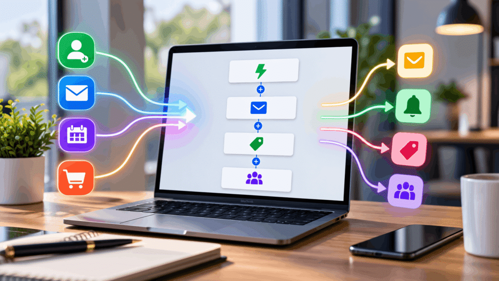 GoHighLevel automation workflow with triggers and actions