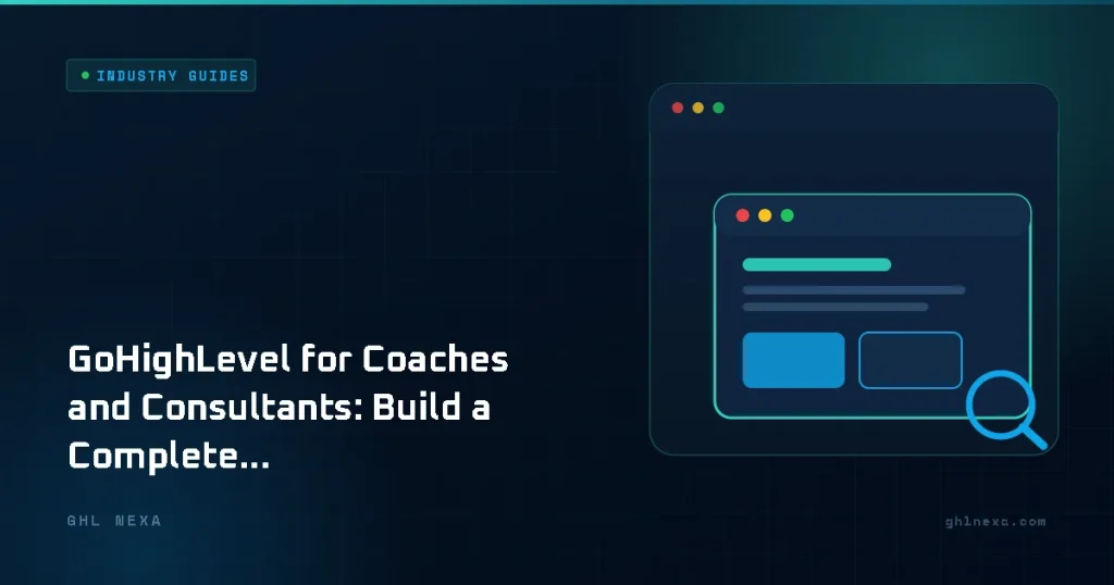 GoHighLevel for Coaches and Consultants: Build a Complete Client Acquisition System in 2026 – Industry Guides illustration by GHL Nexa