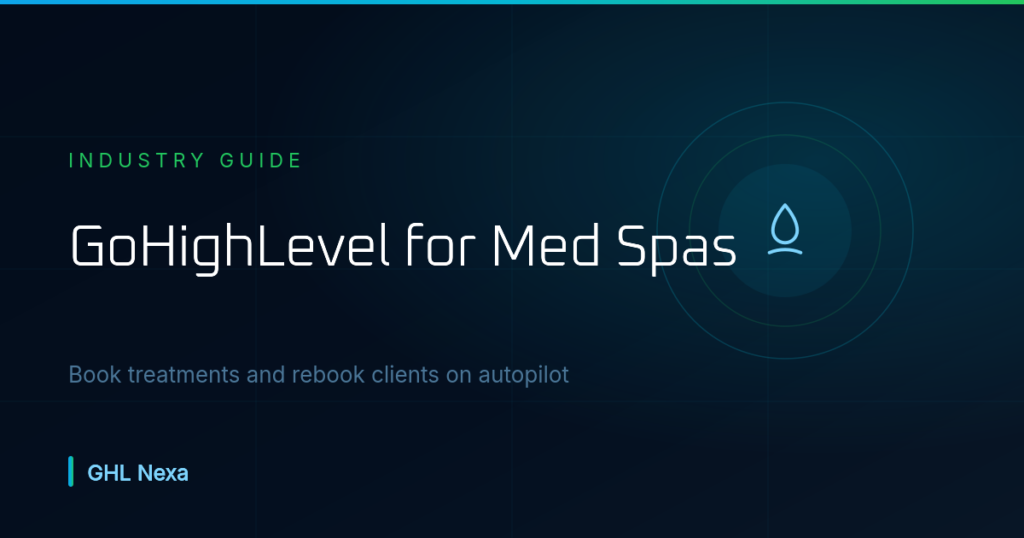 GoHighLevel for Med Spas: Booking and Rebooking Guide — GHL Nexa guide